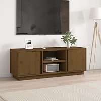 vidaXL Tv-bänk honungsbrun 110x35x40,5 cm massiv furu