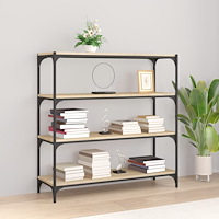 vidaXL Bokhylla sonoma-ek 100x33x100 cm konstruerat trä och stål