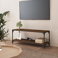 vidaXL Tv-bänk brun ek 100x33x41 cm konstruerat trä och stål