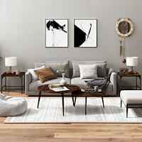 vidaXL Sidobord 2 st rökfärgad ek 40x40x35 cm konstruerat trä