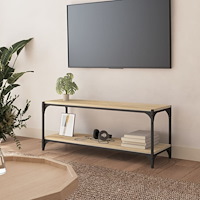 vidaXL Tv-bänk sonoma-ek 100x33x41 cm konstruerat trä och stål