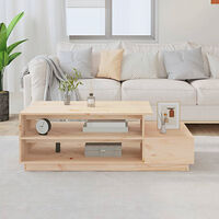 vidaXL Soffbord 120x50x40,5 cm massiv furu