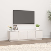 vidaXL Tv-bänk vit 140x40x40 cm massiv furu