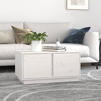 vidaXL Soffbord vit 80x50x40 cm massivt furu