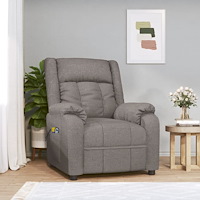 vidaXL Elektrisk massagefåtölj taupe tyg