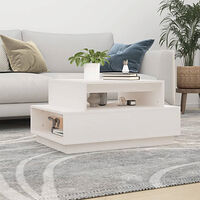 vidaXL Soffbord vit 80x55x40,5 cm massiv furu