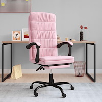 vidaXL Kontorsstol rosa sammet