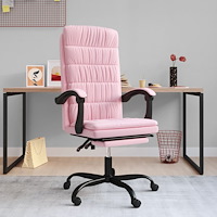 vidaXL Kontorsstol rosa sammet
