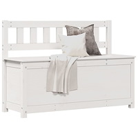 vidaXL Bänk vit 110x41x76,5 cm massiv furu