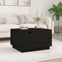 vidaXL Soffbord svart 60x50x35 cm massivt furu