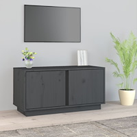 vidaXL Tv-bänk grå 80x35x40,5 cm massiv furu