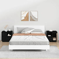 vidaXL Sängbord 2 st svart 50x34x50 cm massivt furuträ