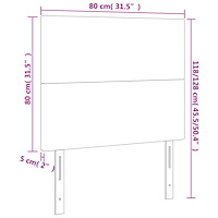 vidaXL Sänggavel LED mörkbrun 80x5x118/128 cm tyg