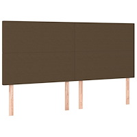 vidaXL Sänggavel LED mörkbrun 160x5x118/128 cm tyg