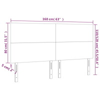 vidaXL Sänggavel LED mörkbrun 160x5x118/128 cm tyg