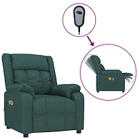 vidaXL Massagefåtölj mörkgrön tyg