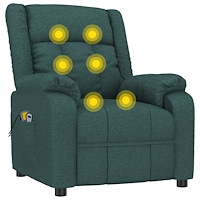 vidaXL Massagefåtölj mörkgrön tyg