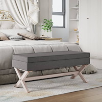 vidaXL Förvaringspall mörkgrå 110x45x49 cm tyg