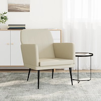 vidaXL Fåtölj gräddvit 61x78x80 cm konstläder