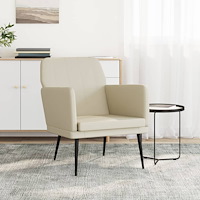 vidaXL Fåtölj gräddvit 61x78x80 cm konstläder