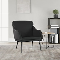 vidaXL Fåtölj svart 63x76x80 cm konstläder