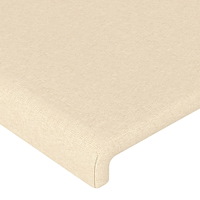 vidaXL Sänggavel LED gräddvit 147x16x118/128 cm tyg