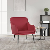 vidaXL Fåtölj vinröd 63x76x80 cm konstläder