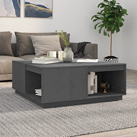 vidaXL Soffbord grå 100x101x40,5 cm massiv furu