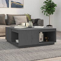 vidaXL Soffbord grå 100x101x40,5 cm massiv furu