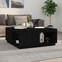 vidaXL Soffbord svart 100x101x40,5 cm massiv furu