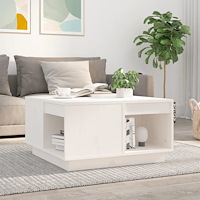 vidaXL Soffbord vit 60x61x32,5 cm massiv furu