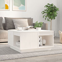 vidaXL Soffbord vit 60x61x32,5 cm massiv furu