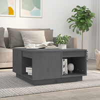 vidaXL Soffbord grå 60x61x32,5 cm massiv furu