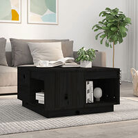 vidaXL Soffbord svart 60x61x32,5 cm massiv furu