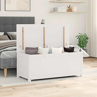vidaXL Förvaringslåda vit 110x50x45,5 cm massiv furu
