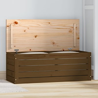 vidaXL Förvaringslåda honungsbrun 89x36,5x33 cm massiv furu