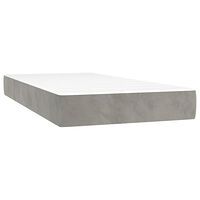 vidaXL Pocketresårmadrass ljusgrå 90x190x20 cm sammet