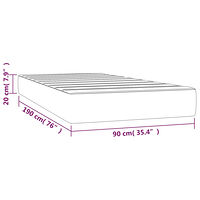 vidaXL Pocketresårmadrass ljusgrå 90x190x20 cm sammet