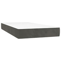 vidaXL Pocketresårmadrass mörkgrå 100x200x20 cm sammet