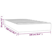 vidaXL Pocketresårmadrass mörkgrå 100x200x20 cm sammet