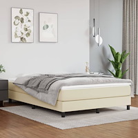 vidaXL Pocketresårmadrass medium gräddvit 140x200x20 cm konstläder