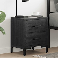 vidaXL Sängbord svart 36x30x45 cm massivt massiv furu