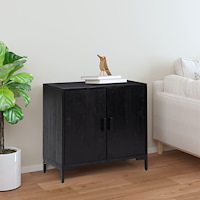 vidaXL Skänk svart 75x35x70 cm massiv furu