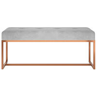 vidaXL Bänk grå 110x36x45 cm sammet