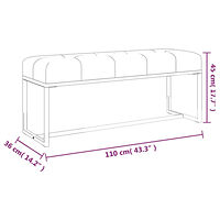 vidaXL Bänk grå 110x36x45 cm sammet