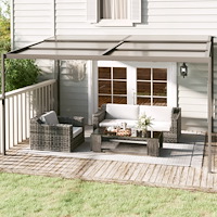 vidaXL Paviljong med tak antracit 4x3x2,5 m aluminium och stål