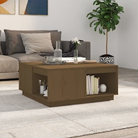 vidaXL Soffbord honungsbrun 80x81x36,5 cm massiv furu