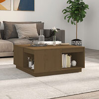vidaXL Soffbord honungsbrun 80x81x36,5 cm massiv furu