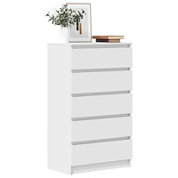 vidaXL Byrå vit 60x36x103 cm konstruerat trä