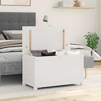 vidaXL Förvaringslåda vit 80x40x45,5 cm massiv furu
